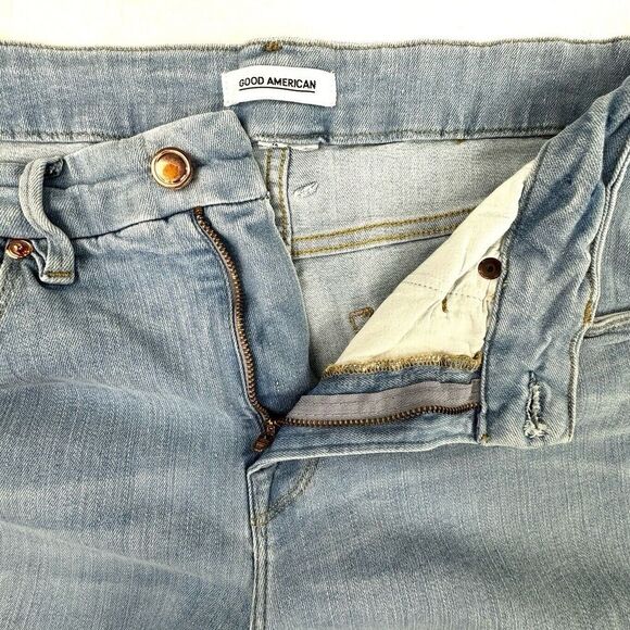 Good American Jeans Measured 30/31 X 29 Blue Good Legs Split Hem Skinny Hi Rise - Picture 8 of 12